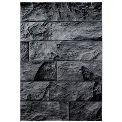 Carpetsale24 Teppich Wohnzimmer Moderne Steindesign Schwarz - Grau 140 x 200 cm - Kurzflor, Schlafzimmer, Esszimmer, Küche