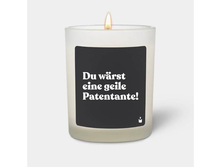 Duftkerze Weiss Flowery Du wärst eine geile Patentante!