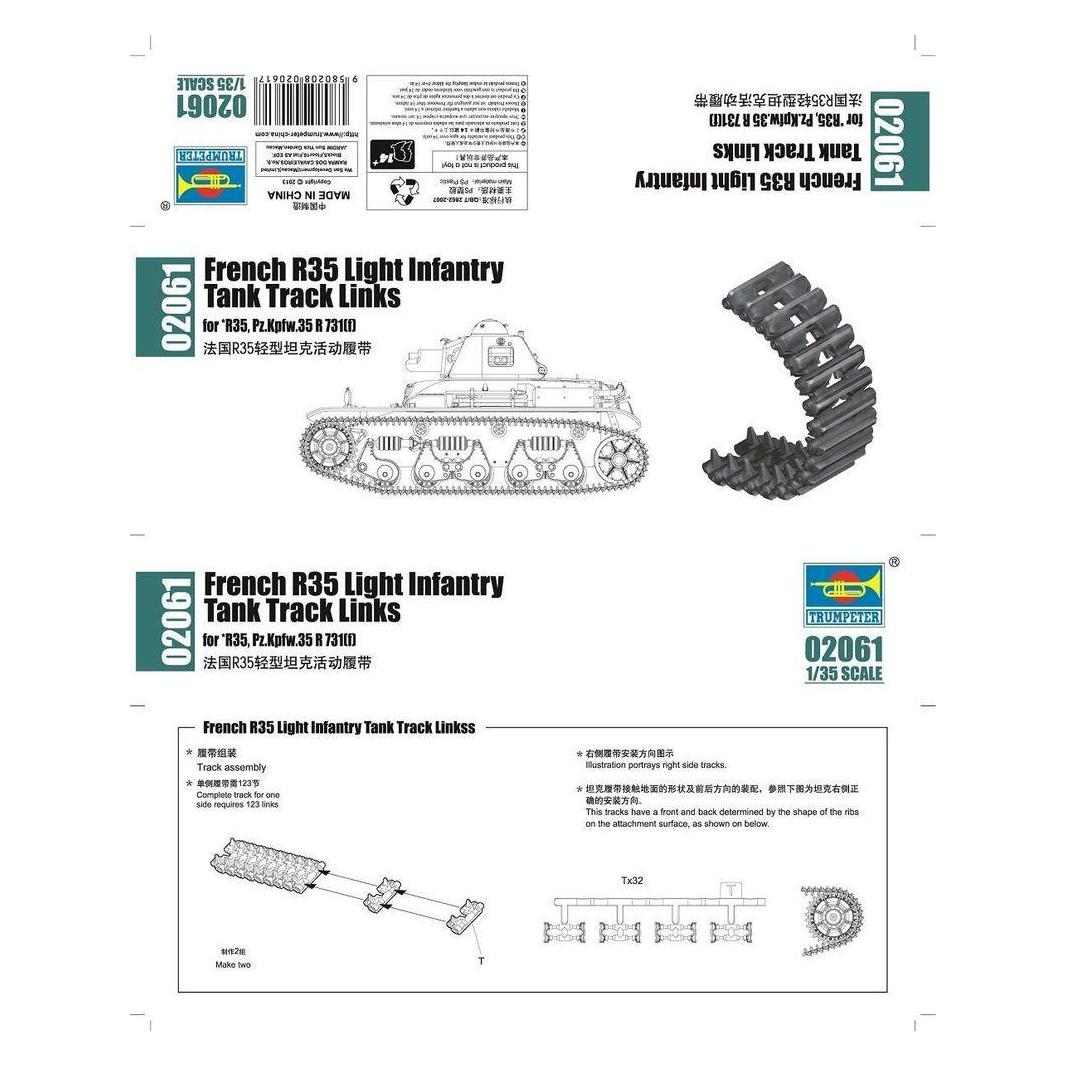 Trumpeter French R35 Light Infantry Tank Track Lin (02061)