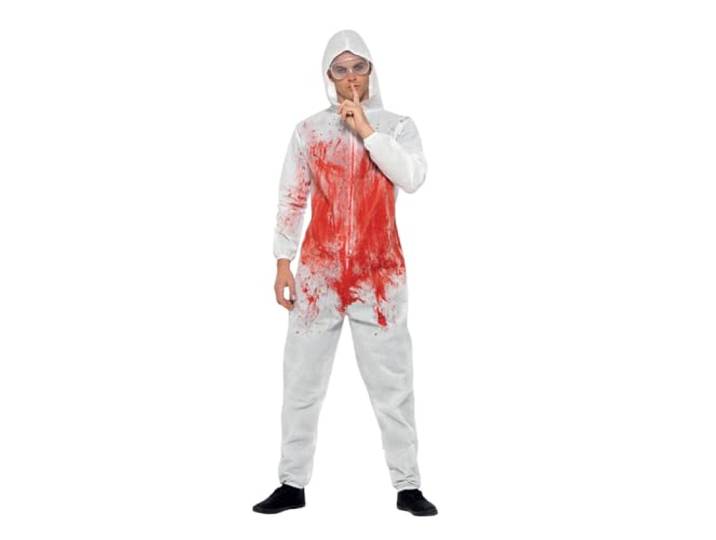 Smiffys Bloody Forensic Overall Costume, Red