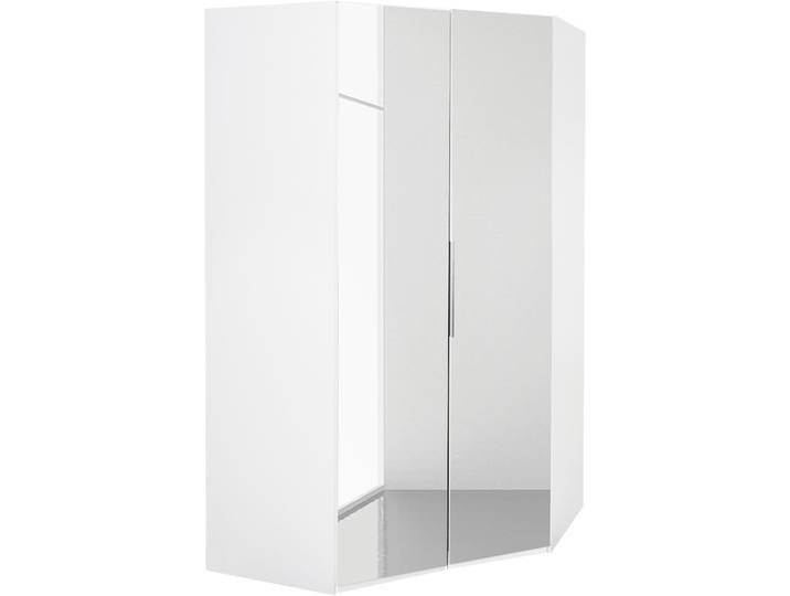 Wimex Eckkleiderschrank Level, 216 cm, mit Spiegeltüren, LED-Beleuchtung, verstellbaren Böden, weiß