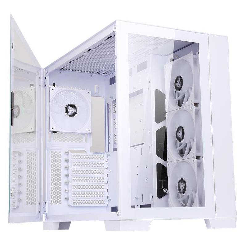 Itek Boitier Moyen Tour ATX Dark Cave RGB avec panneau vitré (Blanc) (ATX, mATX, Mini-ITX) (ITGCADCAGW)