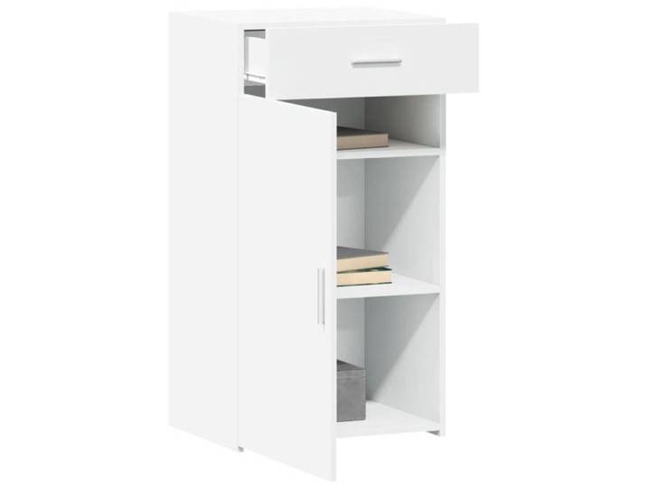 Blanc Buffet de rangement - SOLOMOON - Commode salon - blanc 50x42 5x93 cm - bois d'ingénierie FR6905