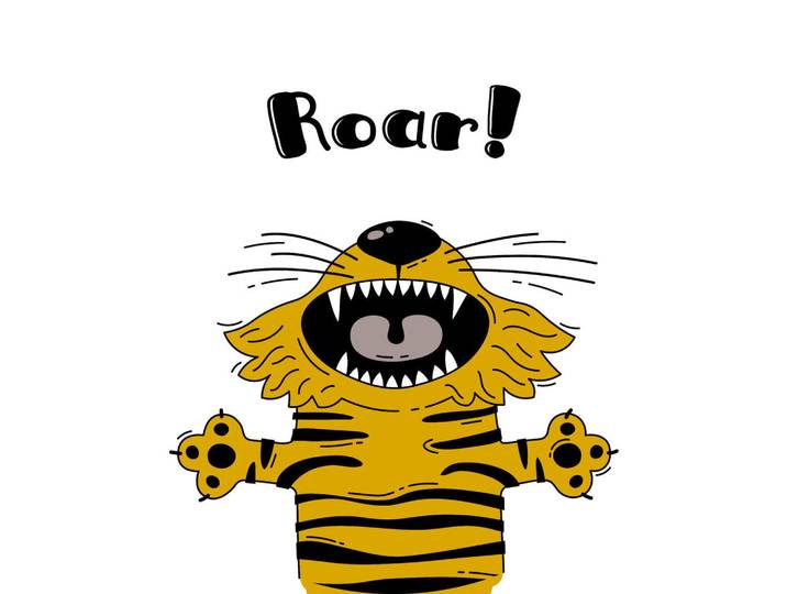 Babywanddeko Tobi Tiger, Gelb, Metall, 3 cm, Babymöbel, Kinderzimmer-Deko, Babyzimmer Wanddeko