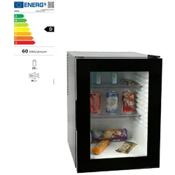 Minibar Simex Black Line schwarz 30 L mit Glastür Minikühlschrank, kaum Geräusche