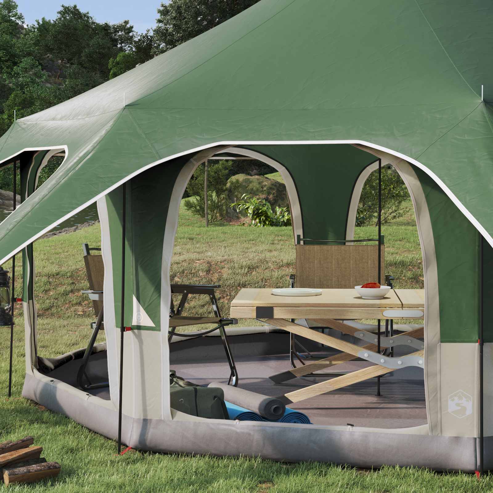 vidaXL Tente familiale 5 personne Vert