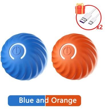 Inspire Curations BounceMate Active Play Ball Smart Dog Toy Ball & Interactive Rolling Toy For Dogs And Cats blue And Orange