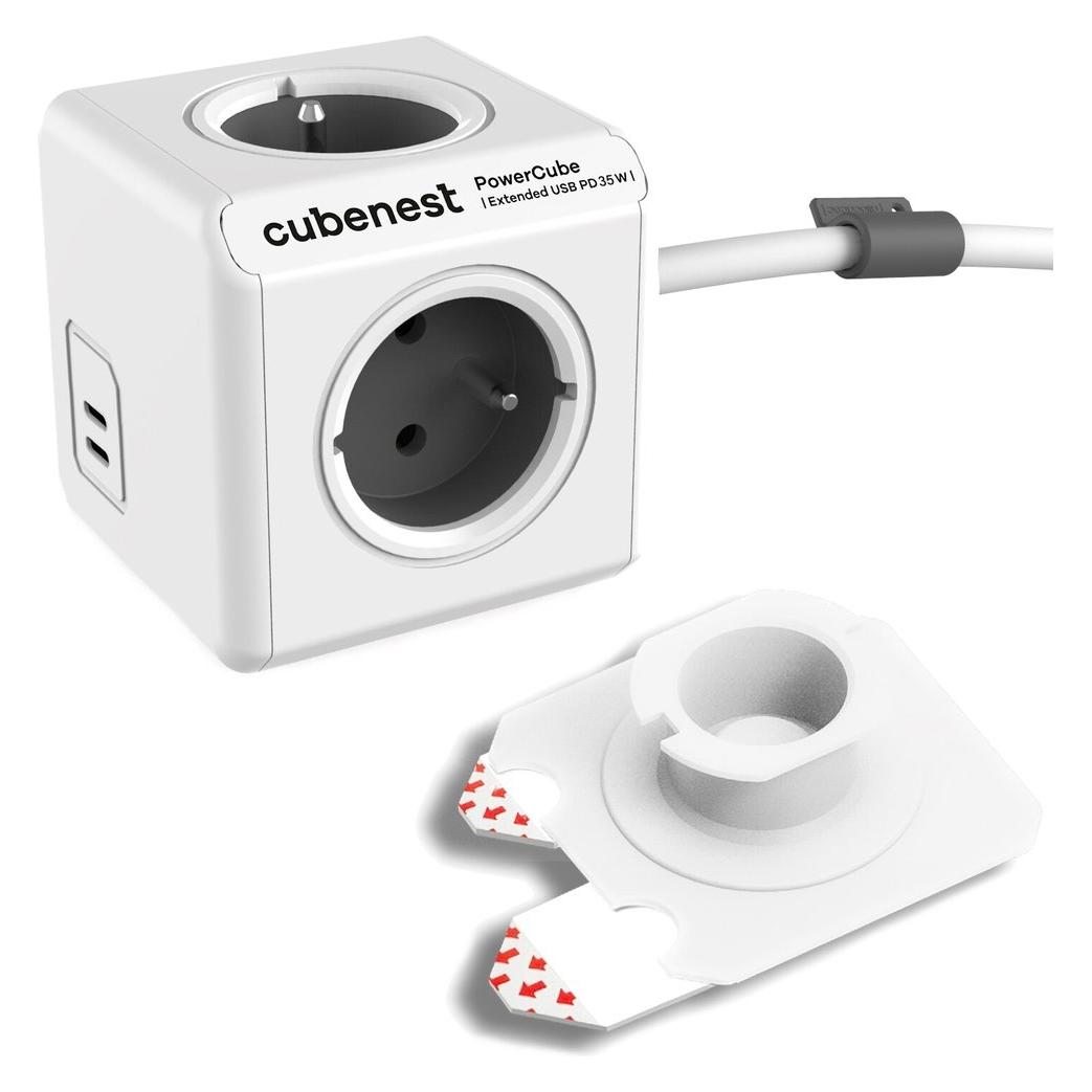 Airversa Listwa zasilająca CubeNest PowerCube Extended Usb C+C Pd 35 W 1,5 m szary (PC435GY) (USB-C, 1.50 m) (PC435GY)