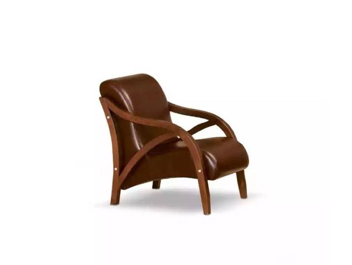 JVmoebel Sessel Eleganter brauner Sessel aus Kunstleder mit Holzrahmen (1-St., Sessel), Made in Europa