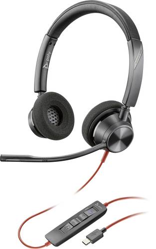 HP Poly Blackwire C3320-M On Ear Headset kabelgebunden Stereo Schwarz Headset, Mikrofon-Stummschaltung, Lautstärkeregelung