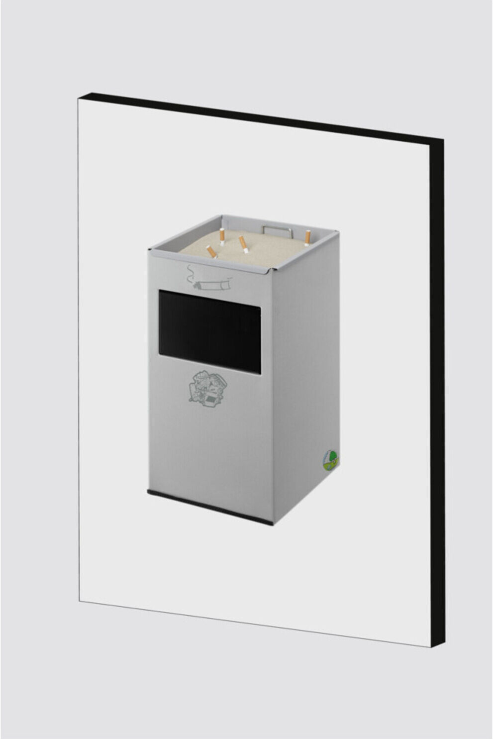 VAR Wandascher WH 45 mit Einwurfklappe silber 16 l (1407)