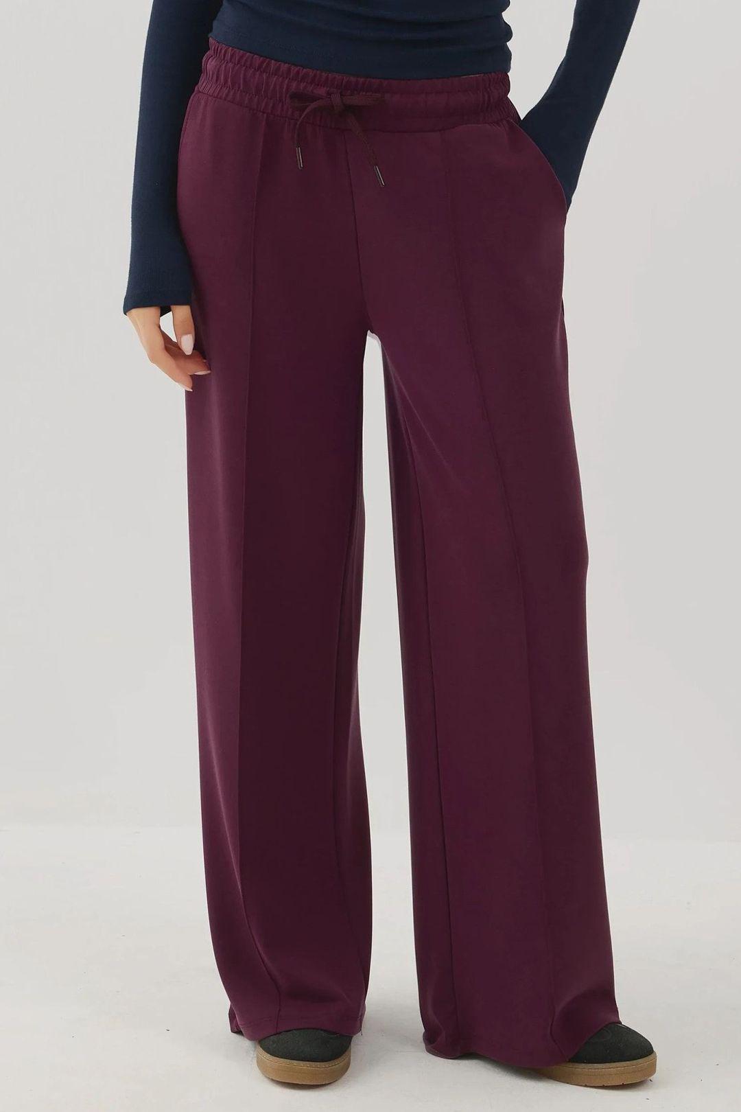 Ribdetail Soft Touch Wijde Pantalon