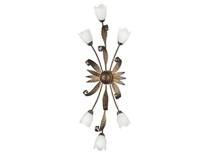 Onli 4240/PL6 kroonluchter, bruin/wit, 6 lampen, metaal; glas