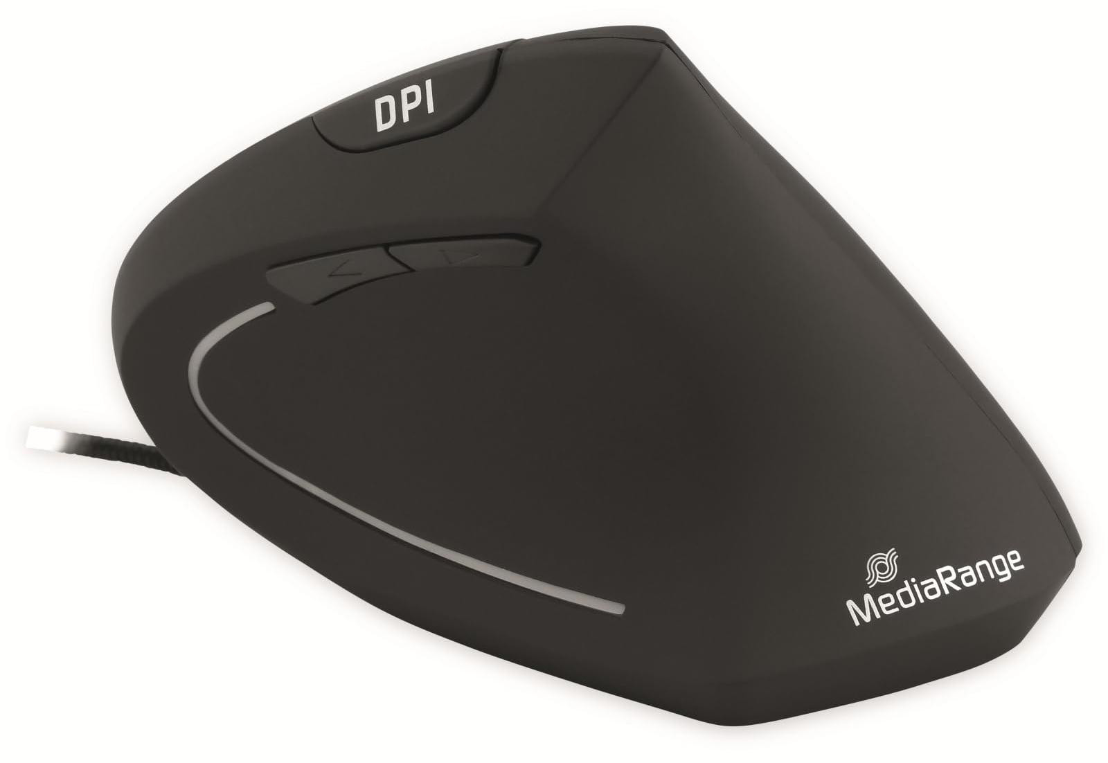 MediaRange MROS230 ergonomische optische muis met 6 knoppen, zwart