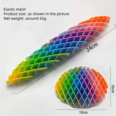 Inspire Select 3D Elastic Worm Net Pop It Toy Stress Relief Fidget & Puzzle Bouncy Sensory Toy 1pc Dazzling Colour