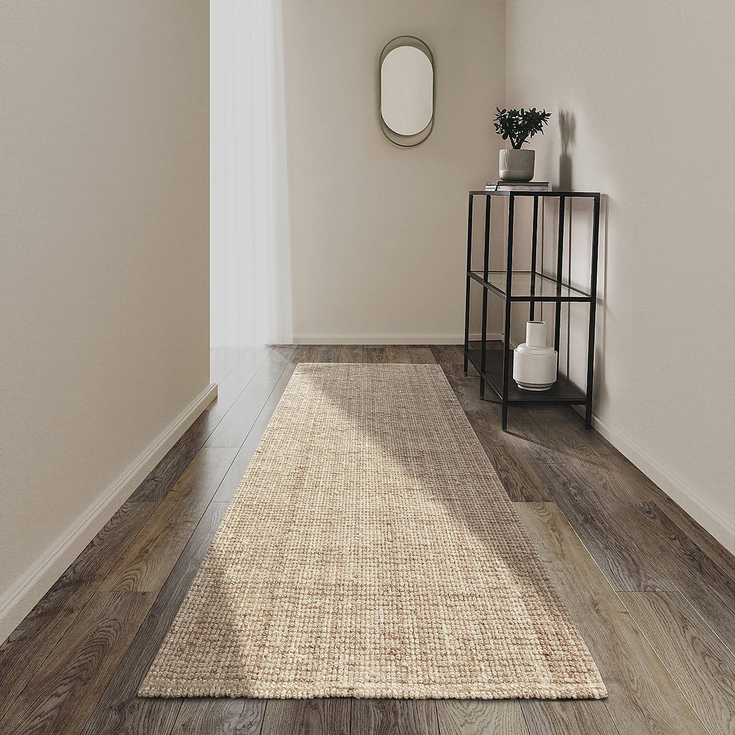 home24 Loper Rosalie Vloerkleed Beige/Crèmekleurig 80 x 300 cm
