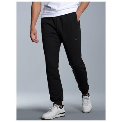 Sweathose TRIGEMA "TRIGEMA Sweathose", Herren, Gr. 3XL, Normalgrößen, schwarz, Sweatware, 70% Baumwolle, 30% Polyester, Hosen Sweathose
