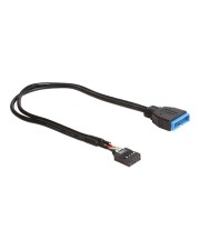 Delock Internes USB-Kabel 9-poliger, 19-polige USB 3.0-Stiftleiste, 30 cm, Schwarz (83281)