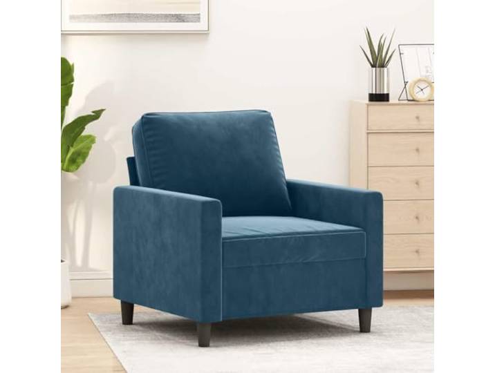 HEFZGDB Sessel Blau 60 cm Samt Modernes Design mit weichem Samtstoff und robustem Metallgestell für exzellente Stabilität und Komfort, ideal für Entspannung und Fernsehen,