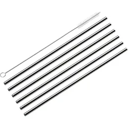 Trinkhalm-Set cilio STEEL (BHT 8x26,50x2 cm) - silber - BHT 8x26,50x2 cm