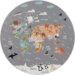 TT Home, Spielteppich + Spielmatte, Kinderzimmerteppich Teppich Junge Mädchen Kinderteppich Rutschfest Tiere Erde (200 cm)
