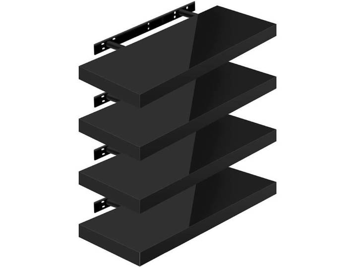WOLTU 4 x Étagère Murale Tablette Murale Panneau de Bois Étagère Flottante Étagère à Livres 60x22 9x3 8cm Nior RG9478sz-4