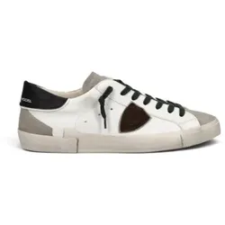 Philippe Model für Herren. PRLU Sneaker aus Leder Prsx Low weiß (40), Wohnung, Schnürsenkel, Lässig