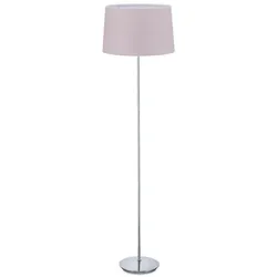 Relaxdays Stehlampe mit Stoffschirm Rosa,Silber
