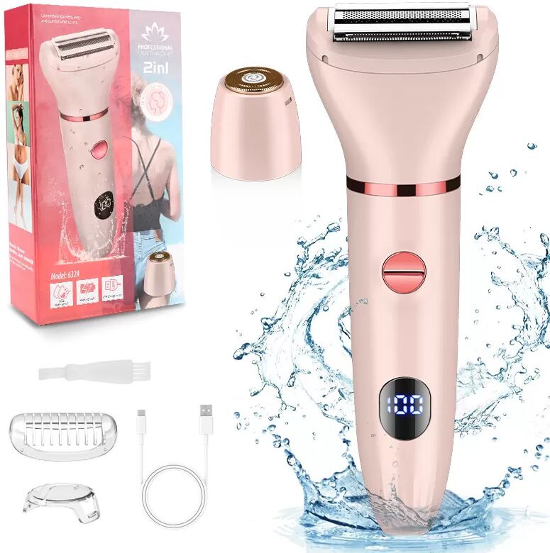 INF Elektrischer 2-in-1 Körperhaartrimmer & Rasierer für Damen Rosa