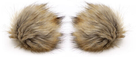 buttinette Fellimitat-Bommel, beige, Größe: 12 cm Ø