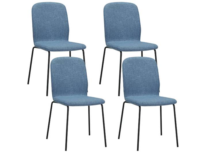 Albatros Esszimmerstühle 4er Set ENNA, schwarz - stapelbar, bequemer Polsterstuhl - Eleganter Küchenstuhl, Stuhl Esszimmer oder Esstisch Stuhl, Konferenzstuhl , Stückzahl:4, Farbe:Schwarz