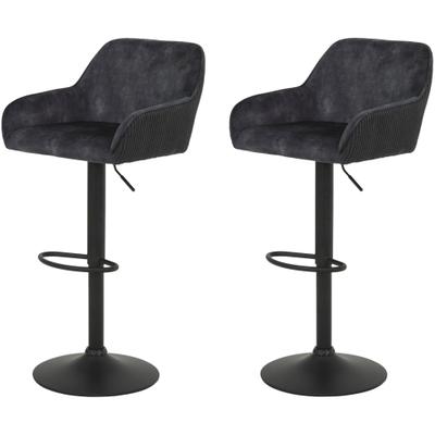 Barhocker HELA "DOLLIE", schwarz (anthrazit, schwarz), B:51cm H:87cm T:52cm, 100% Polyester, Hocker, Barhocker, 360 drehbar