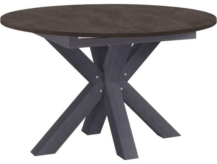 Esstisch MÄUSBACHER, grau (tischplatte: keramik dunkel), B:130cm H:78cm T:130cm, Tische, Esstisch, Untergestell Sternform