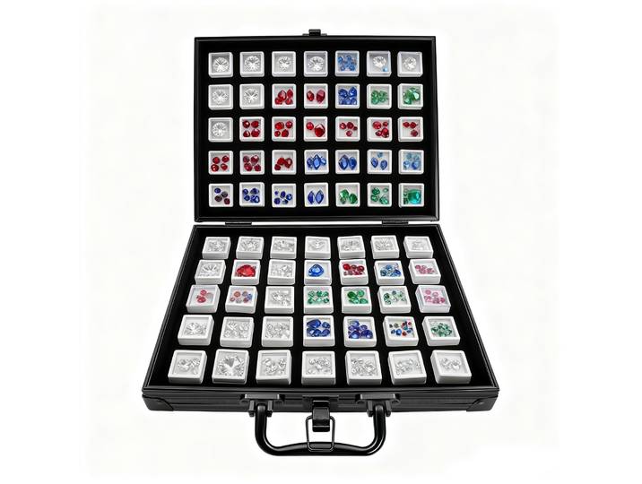 Boîte de présentation rectangulaire pour diamants avec couvercle transparent, boîte à bijoux avec loquet de sécurité, pour usage personnel, expositions de bijoux