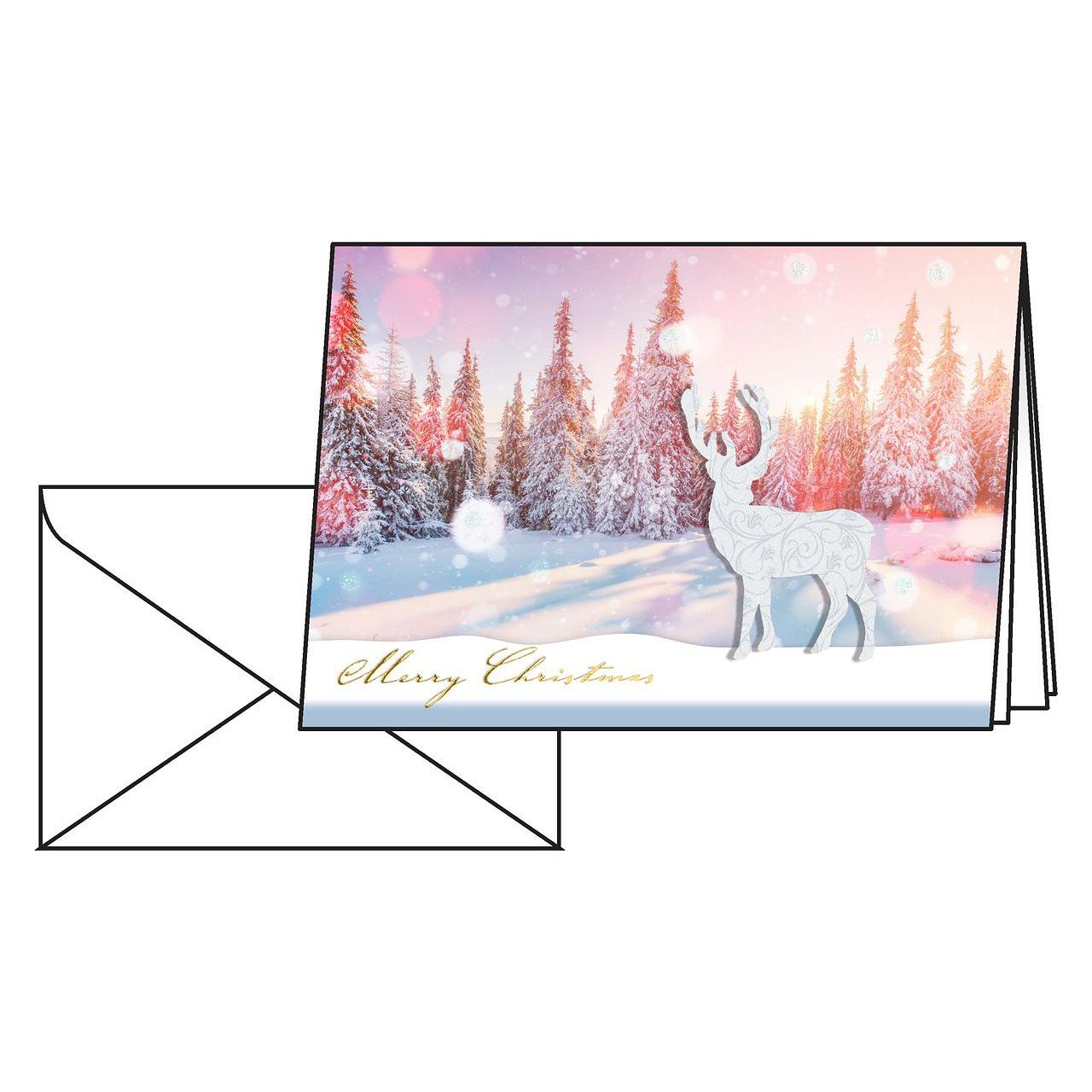 SIGEL 10 Weihnachtskarten Snow Deer DIN A6