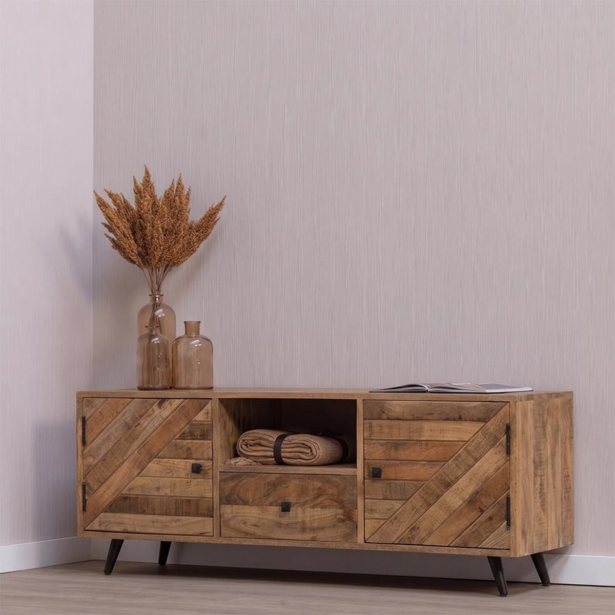 Mahom Alamo Mangohouten TV Meubel Industrieel 120 cm