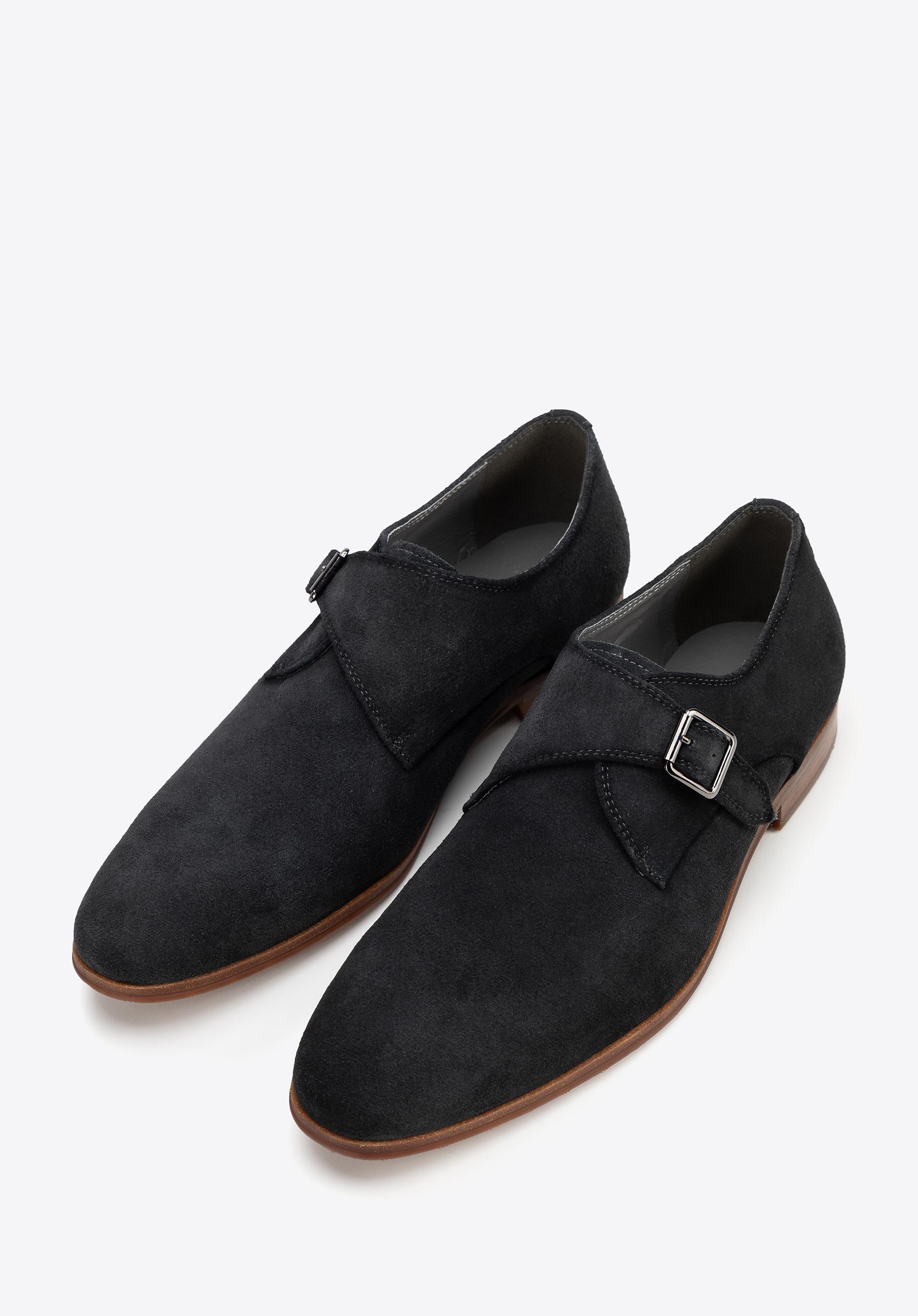 Wittchen Herren-Monk-Schuhe aus dunkelgrauem Wildleder