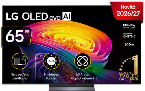LG OLED evo AI 65'' Serie C6 OLED65C65LA, 4K, Brightness Booster, Processore α11 Gen3, VRR 165Hz,G-Sync, SMART TV 2026
