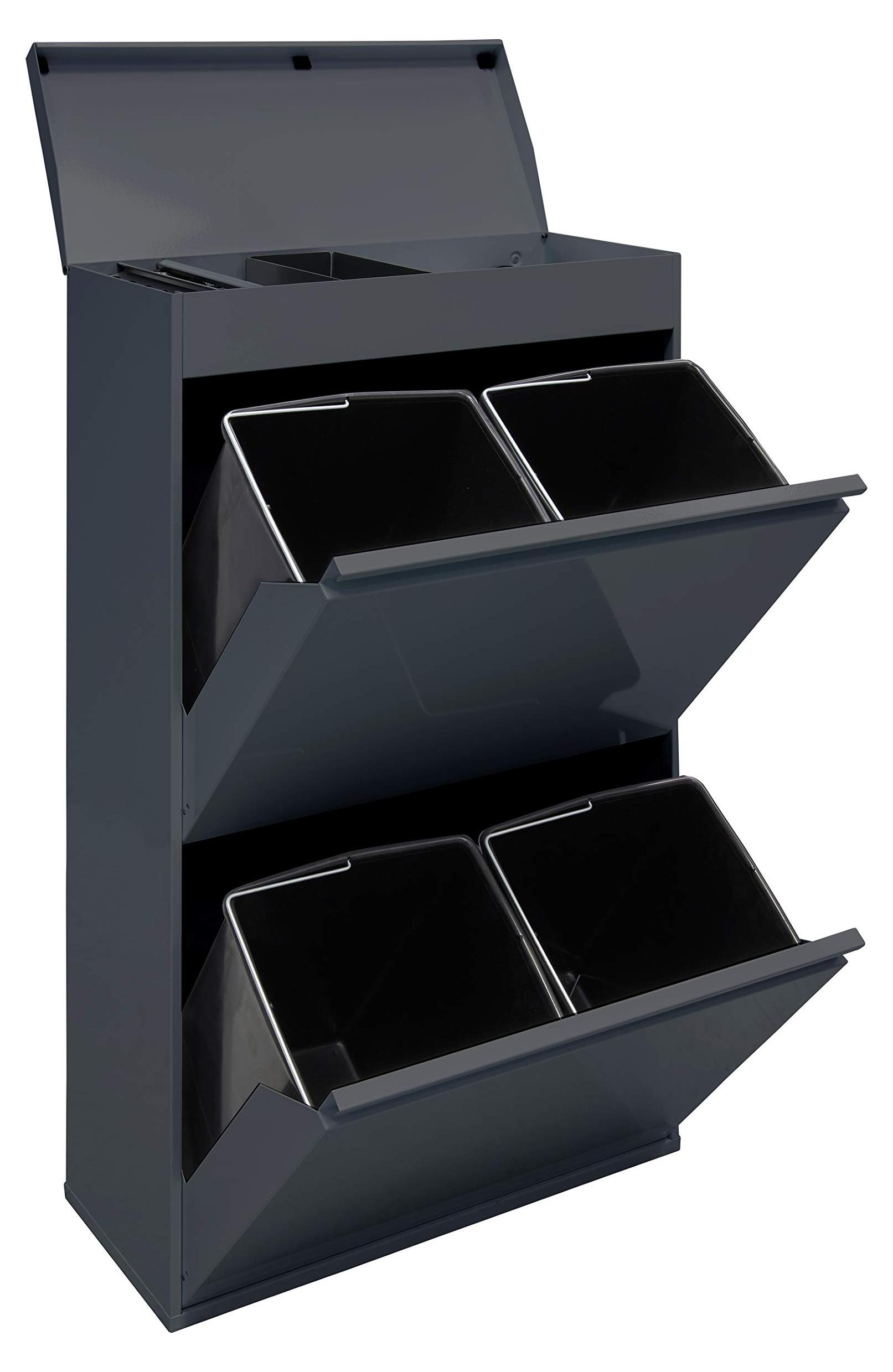ARREGUI Top CR624-B Mülltrennsystem aus Stahl mit Aufbewahrungsbox mit Deckel |