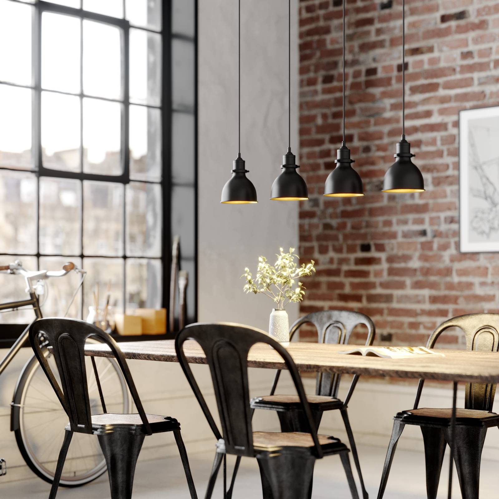 Pendant Light Jasminka Lindby, dimmable, Black, Kitchen, metal, Industrial Design, Ceiling Light