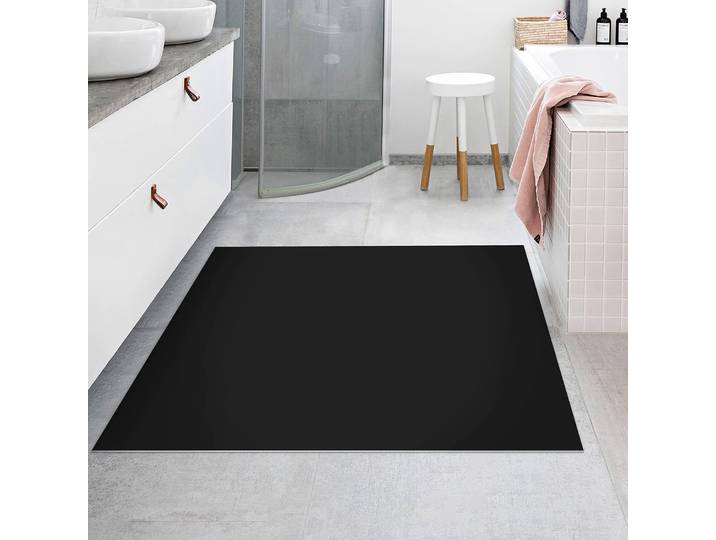Vinylteppich Tiefschwarz 120 x 120cm Schwarz