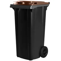 Hardwex schwarze Mülltonne 120 l mit braunem Deckel