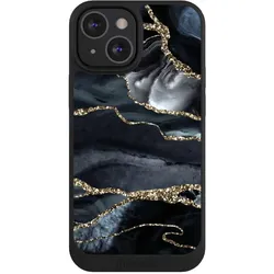 Nivocase Handyhülle für Apple iPhone 13 Mini Hülle NIVOpure Case Schwarz Glitzer Look Marmor Trends (Apple iPhone 13 mini), Smartphone Hülle, Schwarz