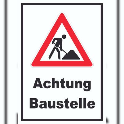 HB-Druck Achtung Baustelle Schild Arbeitsstelle A5 (148x210mm)