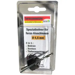 ferax Spezialbohrer für Aluschiene mit Senker und Anschlag