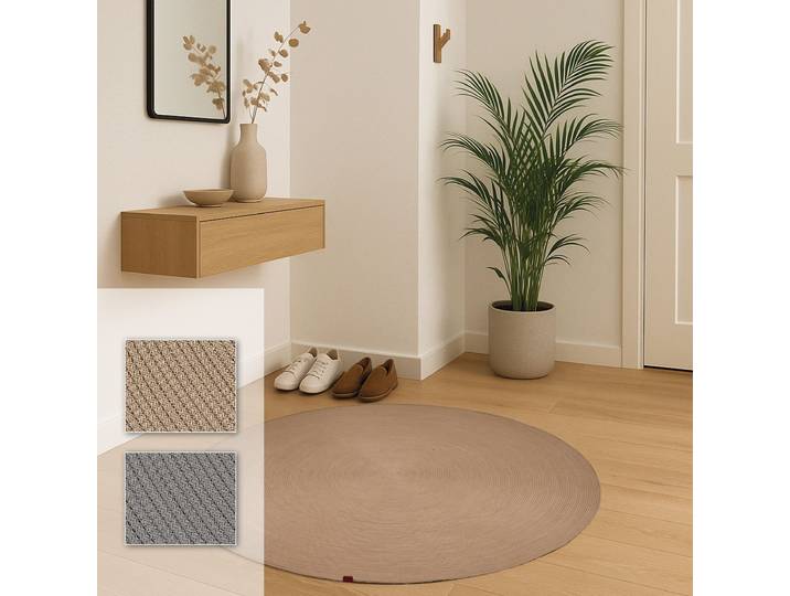 Teppich ASTRA Paris , beige, H:8mm Ø:150cm, Kunstfaser, Teppiche, Teppich, In- und Outdoor geeignet, Aussenbereich, Wohnzimmer