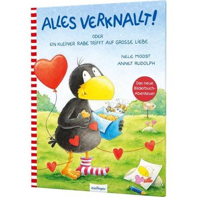 Der kleine Rabe Socke: Alles verknallt! oder Ein kleiner Rabe trifft auf große Liebe, Gebundene Ausgabe von Nele Moost, Esslinger in der