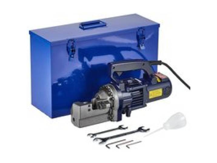 VEVOR Coupe-barres Hydraulique Électrique Portable Diamètre de Coupe 4-22 mm Outil de Coupe de Barres d'Armature en Acier Haute Puissance 1350 W avec Mallette à Outils, Bidon d'Huile, Noir et Bleu