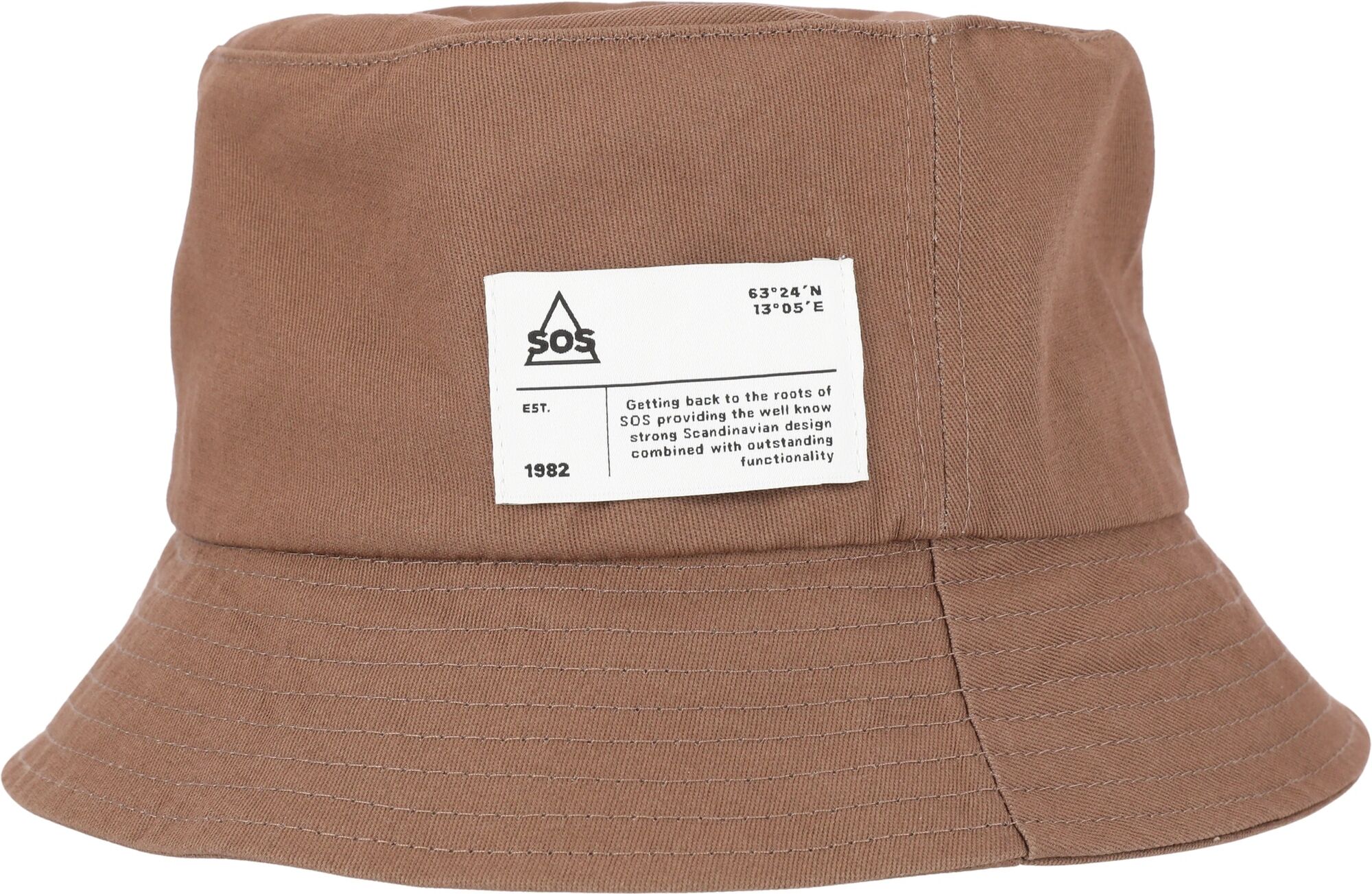 Strohhut SOS "Dovre", braun (karamell), Baumwolle, unifarben, Hüte Strohhut, mit trendigem Logopatch