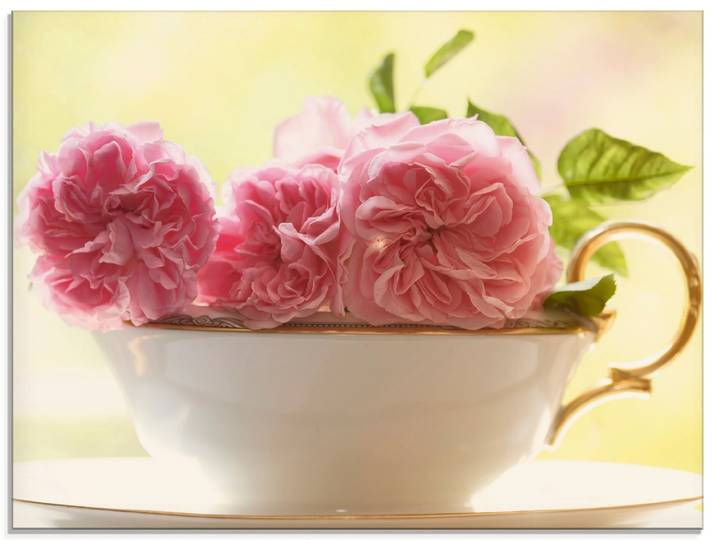 Glasbild ARTLAND Vintage Rosen , pink (farbe bild(er): pink), B:60cm H:45cm, Bilder, Glasbild, in verschiedenen Grössen